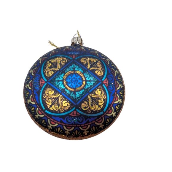 Glass Ornament Featuring Vibrant Madonna & Child Design With Intricate Stained G - Picture 5 of 10